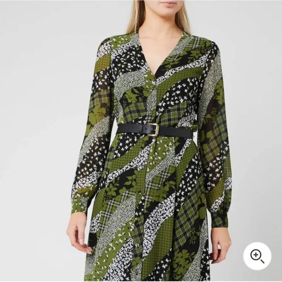 Michael kors womens Dress evergreen button down closure with belt new sz 2X - Picture 5 of 11